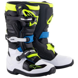 Boty TECH 7 S, ALPINESTARS, dětské (černá/bílá/žlutá fluo/modrá) 2023