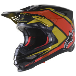 Přilba SUPERTECH S-M10 CARBON META2, ALPINESTARS (černá/žlutá/oranžová lesklá)